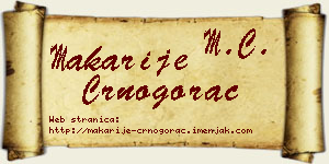 Makarije Crnogorac vizit kartica